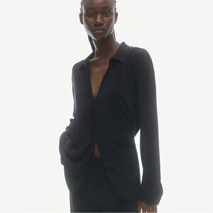 H&M Crinkled Button Up Blouse